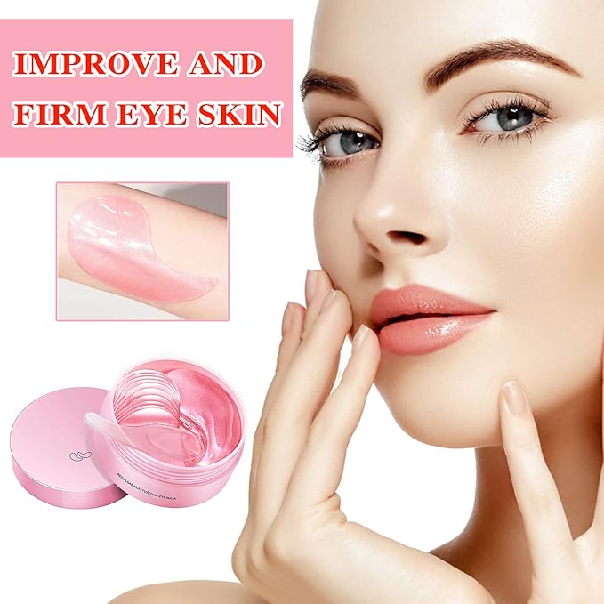 Eye Mask 60 pcs,Pink Collagen Under Eye Patches,Puffy Eyes and Dark Circles Treatments,Improve Reduce Under Eye Bags Smooth Wrinkles and Lighthen Fine Lines,Moisturizing,Improve and Firm eye Skin-Velvo Beauty