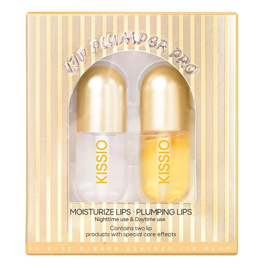KISSIO Lip Plumper,2 PCS Natural Lip Plumper,Lip Enhancer, Natural Plumping Lip Serum, Lip Plumping Balm,Lip Plumper Pro,Hydrated Beauty Lips 5.5ml, Day And Night-Velvo Beauty