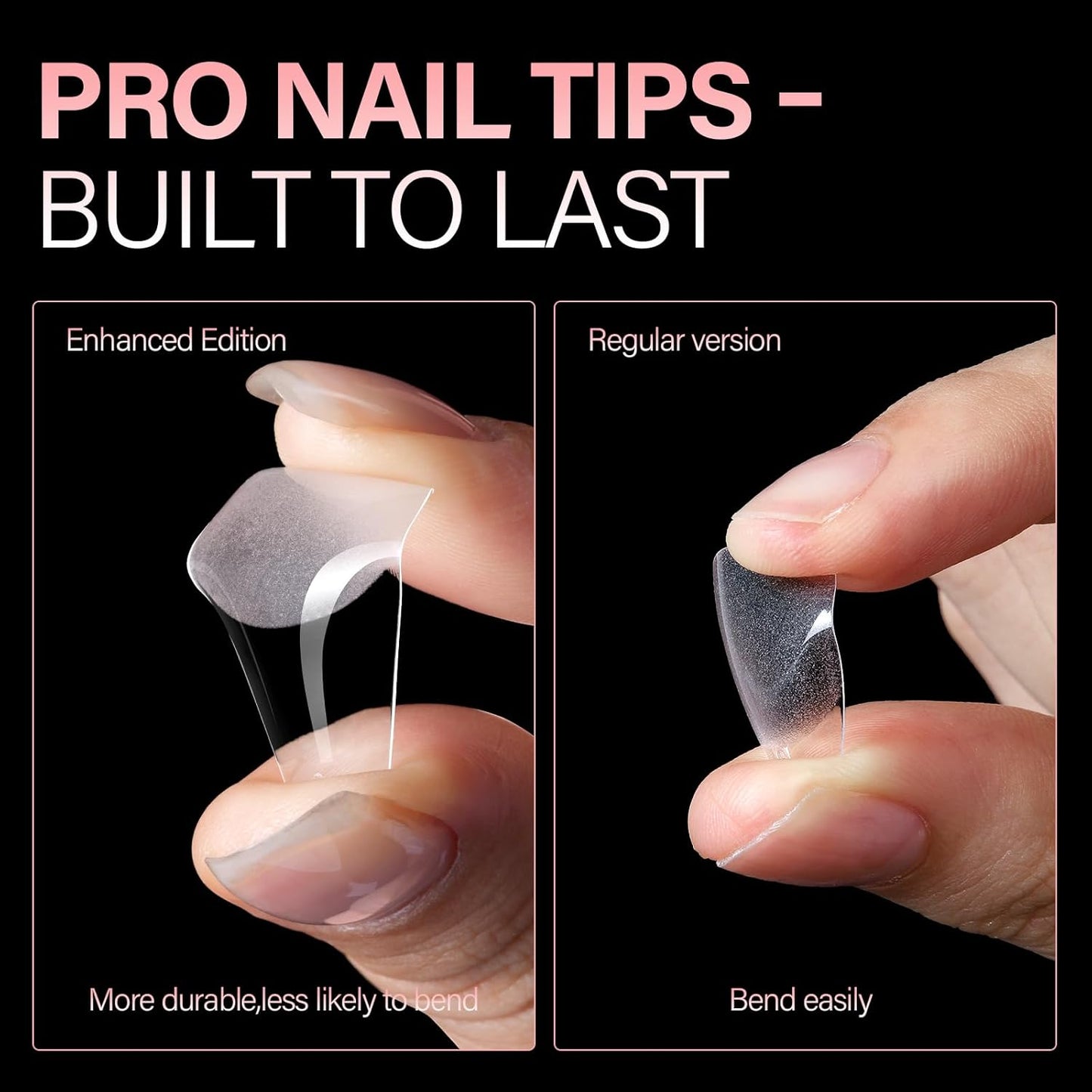 AILLSA Long Coffin Nail Tips - 450pcs Thickened Pre-shaped False Nail Tips Half Matte Nails Tips, Acrylic Fake Nails Extension for Home Salon DIY-Velvo Beauty