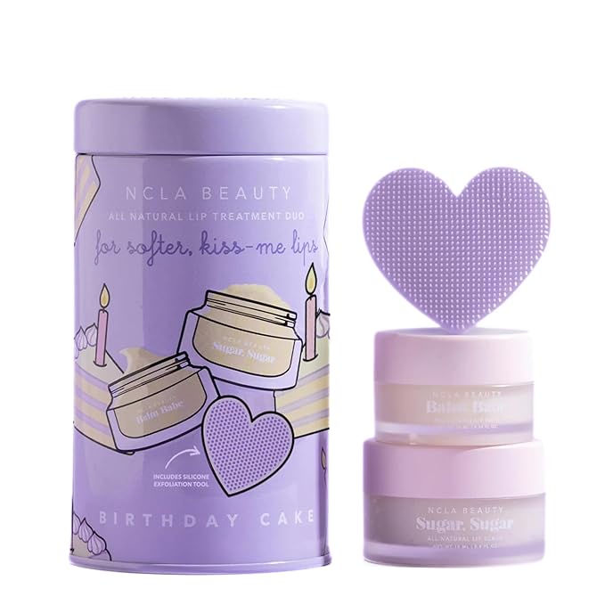 NCLA - Lip Care Set + Lip Scrubber | Clean, Natural, Non-Toxic Beauty (Birthday Cake)-Velvo Beauty