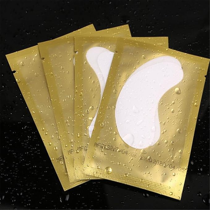 100 Pairs Set，Eye Gel Patches,Under Eye Pads Lint Free Lash Extension Eye Gel Patches for Eyelash Extension Eye (gold)-Velvo Beauty