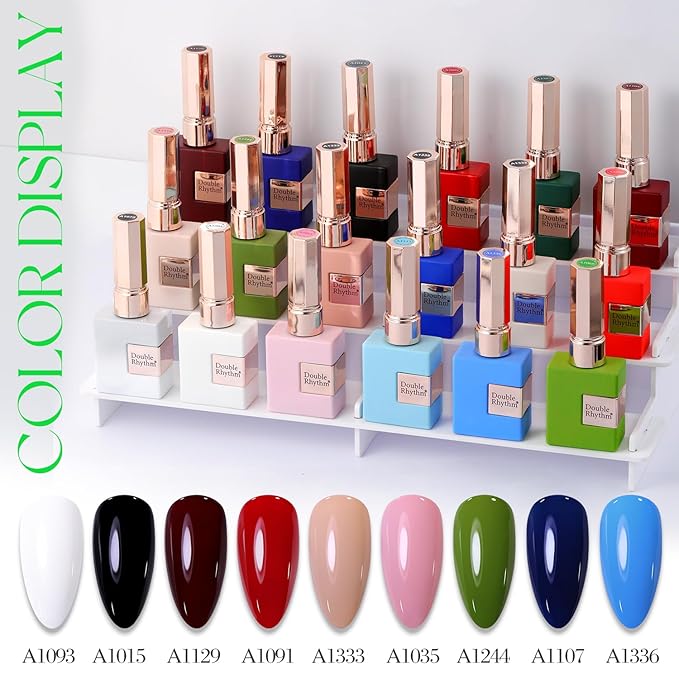 Double Rhythm Translucent Gel Polish Sheer Neutral Natural Light Milky Same Color Same Bottle 15ML Jelly UV Nail Polish Nail Art DIY at Home (Neon Glow Green-A1421)-Velvo Beauty