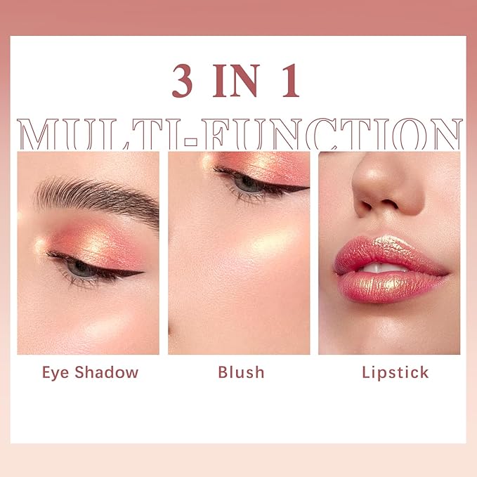 Blush Stick for Cheeks Makeup,Waterproof Cream Blush Face Stick Multi-Use Lip and Cheek Tint,Matte Shimmer Finish Lightweight Easy to Blend Natural Cream Blusher Makeup for All Skin Tones-Velvo Beauty