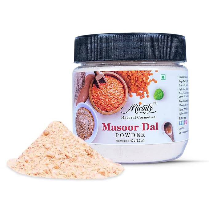 100% Natural Masoor Dal Powder | (3.5 Oz) Organic Lentils Powder for Face & Skin | Red Lentils Powder for Natural Face Pack | Dried Masoor Dal Cleansing Powder & Skin Brightener for Face-Velvo Beauty