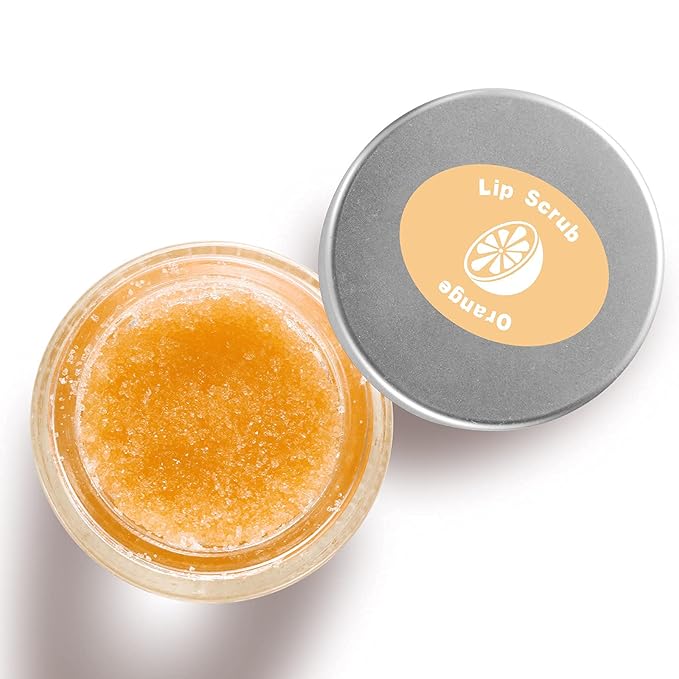 Lip Scrub, Lip Scrubs Exfoliator & Moisturizer, Lip Repair for Lush Soft Lips, Lip Moisturizer for Chapped Dry and Flaky Lips Treatment, Lip Scrubs (Orange)-Velvo Beauty