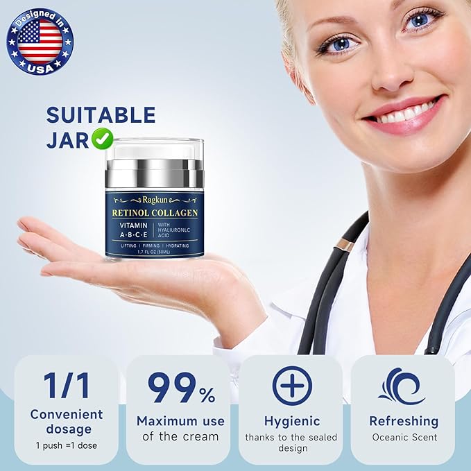 Retinol Cream for Face, Collagen Neck Creams for Tightening and Firming, Anti Aging Day & Night Facial Moisturizer for Women & Men, Instant Face Lift Wrinkle Cream 2-Pack-Velvo Beauty