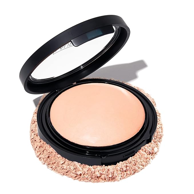 LAURA GELLER NEW YORK Baked Double Take Powder Foundation - Porcelain - Buildable Medium to Full Coverage - Matte Finish-Velvo Beauty