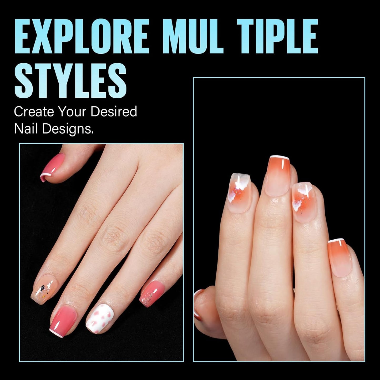 TOMICCA Extra Short Coffin Nail Tips, 240Pcs Half Matte Press on Full Cover Acrylic Nails, 12 Sizes Pre -Shape Soft Acrylic Fake Nail Tips for Nail Extension Art Home DIY Nail Salon-Velvo Beauty