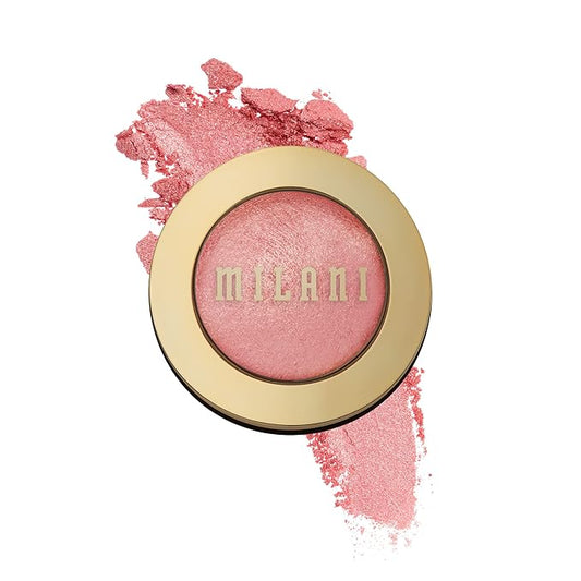 Milani Baked Blush, Powder Blush for Cheeks, Cruelty Free Makeup - Shape, Contour & Highlight Face for a Shimmery or Matte Finish -Dolce Pink-Velvo Beauty
