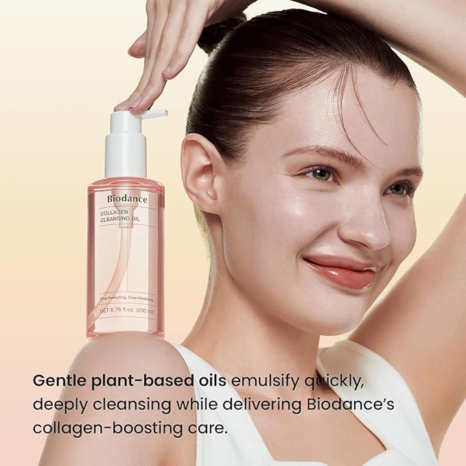BIODANCE Collagen Cleansing Oil, Facial Oil Cleanser, Gentle Makeup Remover without Clogging Pores, Removes Bleackhed and Whitehead for Sensitive Skin, Oily Skin, Korean Skincareㅣ6.76 fl. oz. (200 ml)-Velvo Beauty