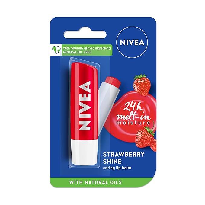 Nivea Lip Care Fruity Shine Strawberry, 4.8g-Velvo Beauty