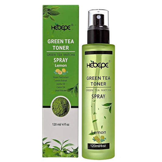 Green Tea Matcha Facial Toner Mist with Lemon, Refreshing, Moisturizing, and Soothing Face Toner, with Jojoba Oil, Castor Oil, Snail Filtrate,120ml-Velvo Beauty