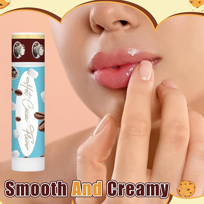 50 Pcs Christmas Lip Balms Gifts Bulk Cane Hot Cocoa Cookie Cinnamon Gingerbread 5 Assorted Flavor Holiday Party Treat Goodie Bags Stuffers Small Gifts for Friends Neighbors Colleagues-Velvo Beauty