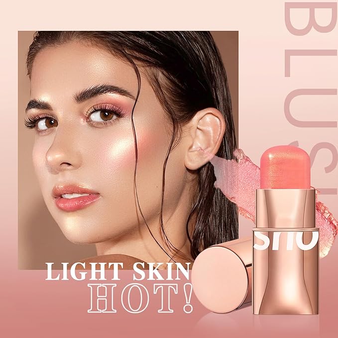 Blush Stick for Cheeks Makeup,Waterproof Cream Blush Face Stick Multi-Use Lip and Cheek Tint,Matte Shimmer Finish Lightweight Easy to Blend Natural Cream Blusher Makeup for All Skin Tones-Velvo Beauty