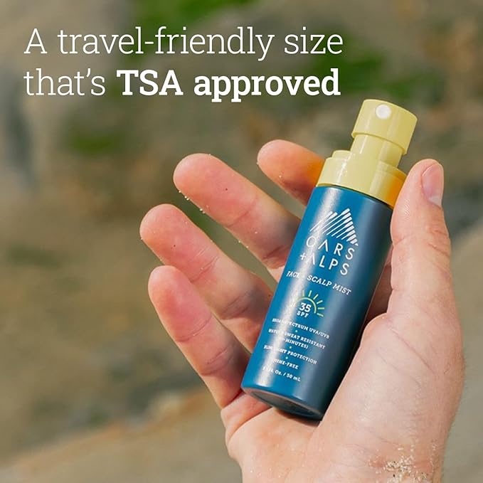 Oars + Alps Face & Scalp Sunscreen Spray Mist, SPF 35 Facial & Hair Sunscreen, Protects from Blue Light, Incfused with Aloe Vera + Cucumber, Water & Sweat Resistant, Summer Splash Scent, 2pk-Velvo Beauty