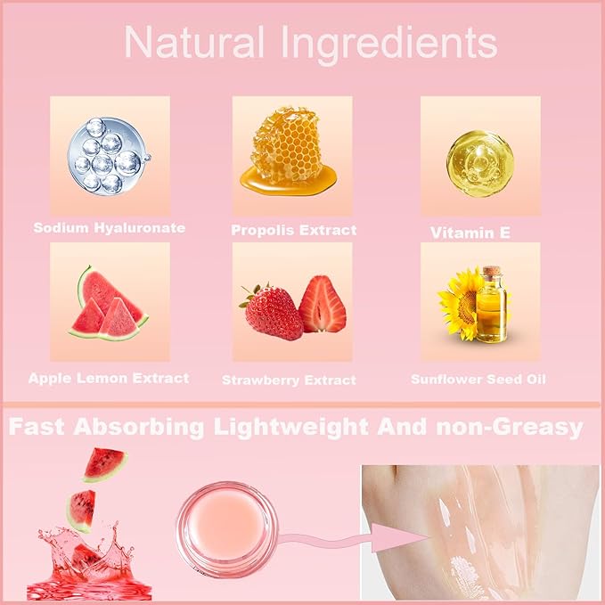 1 PCS Bee Lip Balm Honey Pot, Exfoliating Watermelon Bee Lip Balm Sleeping Lip Mask Overnight with Sticks, Honey Pot Lip Balm Prevention Dry Hydrating and Crack Lip Scrubs-Velvo Beauty