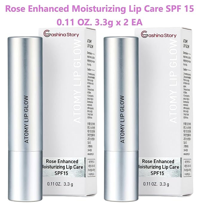 Atomy Lip Glow 3.3g x 2 EA - Moisturizing Lip Care Treatment Balm with Natural Pink Color-Velvo Beauty
