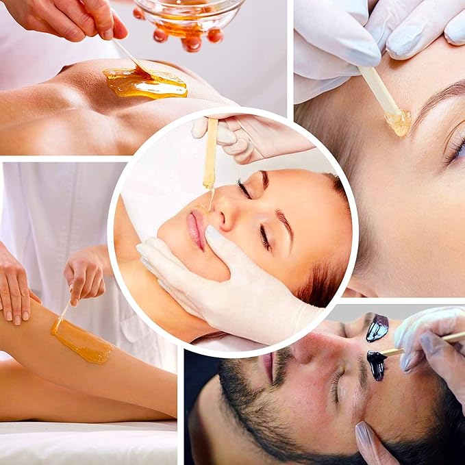 Mibly 500 Pcs Wooden Wax Sticks - Eyebrow, Lip, Nose Small Waxing Applicator Sticks for Hair Removal and Smooth Skin - Spa and Home Usage-Velvo Beauty