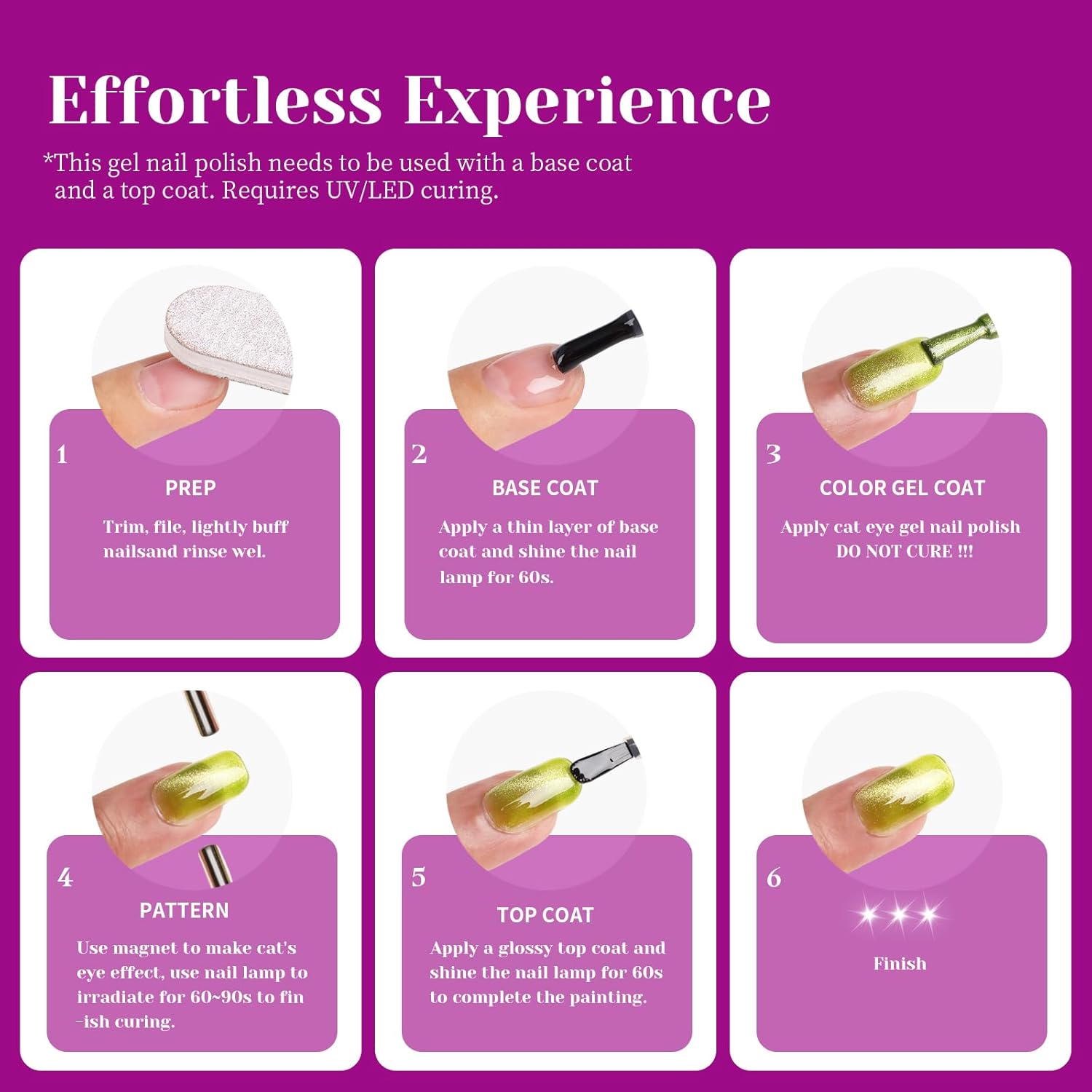 Purple Cat Eye Gel Nail Polish - Perfect for DIY at Home & Ideal Gift for Nail Art Lovers!-Velvo Beauty