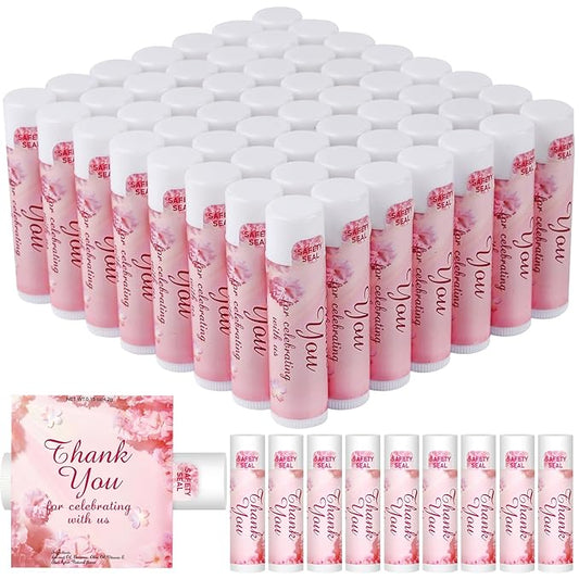 DMSKY 60 Pcs Wedding Bridal Shower Lip Balm Bulk, Bachelorette Souvenir & Baby Shower Favors, Wedding Party Favors for Guests, Thank You Gifts for Women Coworker Staff-Velvo Beauty