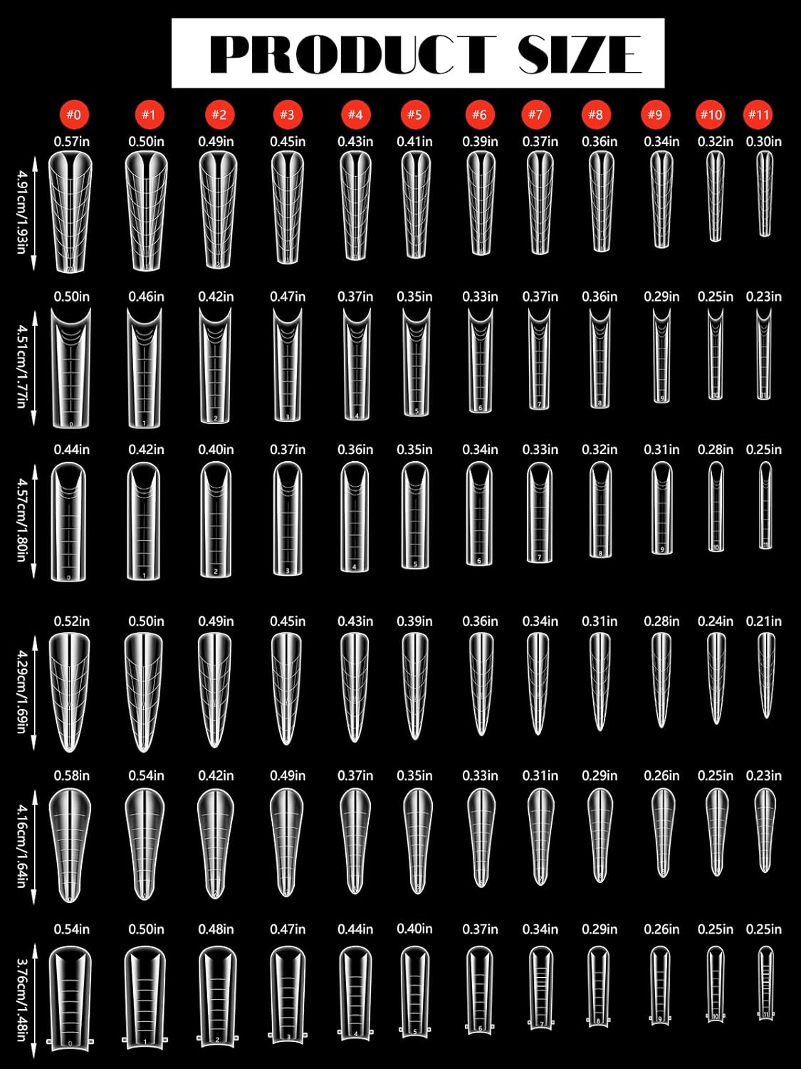 EBANKU Dual Forms for Poly Nail Gel 288PCS Dual Nail Forms Molds Stiletto Coffin Ballerina Acrylic Nail Tips 12 Shapes for Builder Gel Manicure Nail Art Design Salon DIY at Home-Velvo Beauty