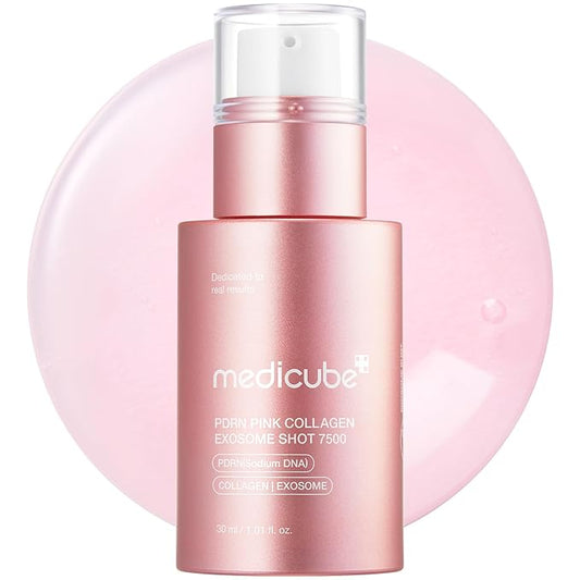 medicube PDRN Pink Collagen Exosome Shot Serum 7,500 PPM | Liquid Skin Booster | Exosome, Salmon DNA PDRN, Spicules | Uneven Skin Tone, Pore Care, Skin Texture | Korean Skin Care 1.01 fl.oz-Velvo Beauty