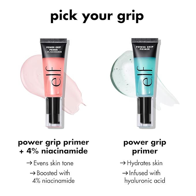 e.l.f. Power Grip Primer + 4% Niacinamide, Gel-Based & Hydrating Face Primer, Evens Skin & Brightens, Grips Makeup, Vegan & Cruelty-Free, 0.8 Fl Oz-Velvo Beauty
