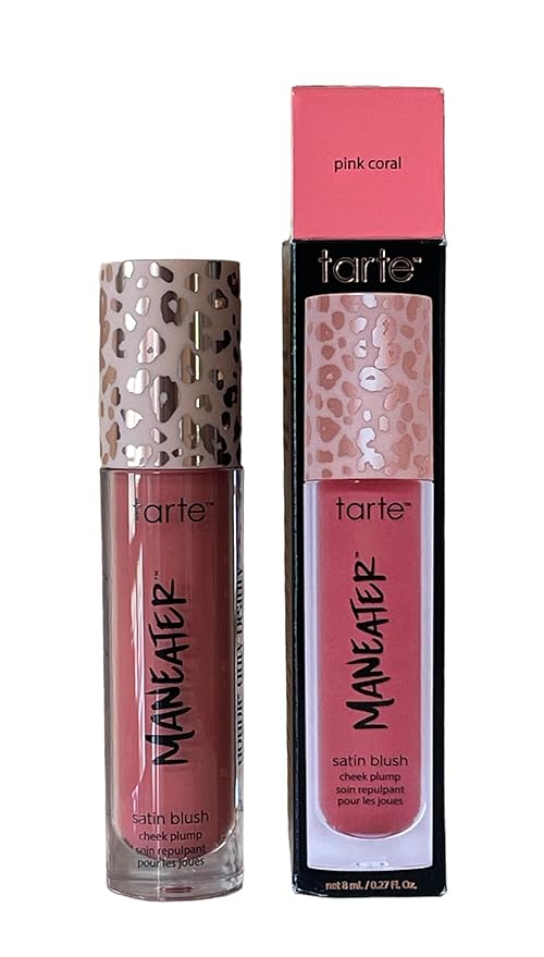 Tarte Maneater Satin Blush Cheek Plump Full Size (Pink Coral, 27OZ)-Velvo Beauty
