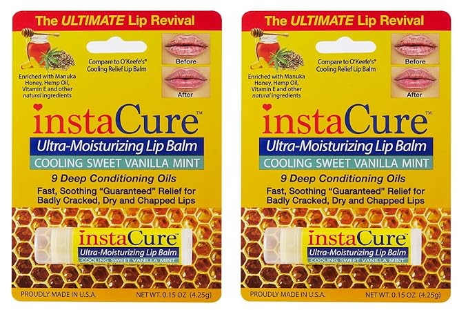 InstaCure Original Nose Balm With Raw Manuka Honey Vitamin E Shea Butter Aloe Vera Oil And Vanilla Mint Ultra-Moisturizing Max Repair/Protective Lip Balm - Fast Relief for Dry Nose & Soreness (3 Pack)-Velvo Beauty