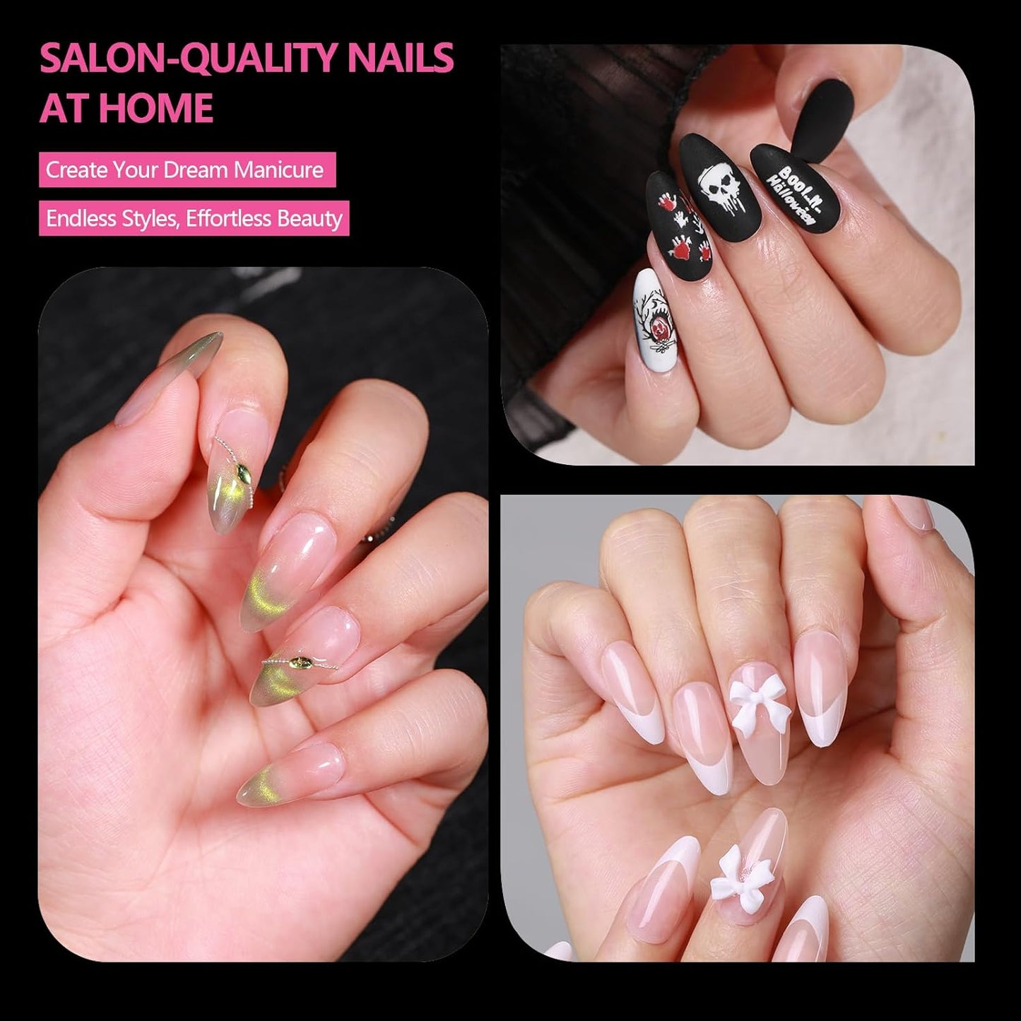 Medium Almond Nail Tips 500PCS, Clear Acrylic Full Cover Gel Press on Nail Tips for DIY, 10 Sizes Pre-Shaped False Nails with Glossy Finish, Professional Manicure Kit & Easy Application-Velvo Beauty