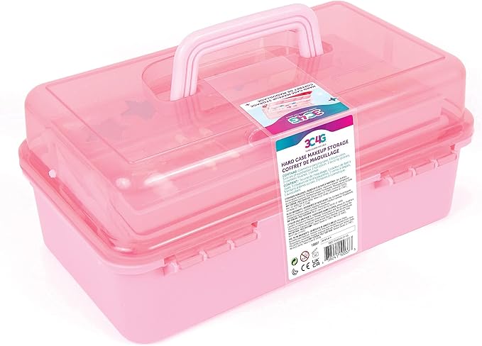 3C4G Pink and Gold Hard Case Makeup Storage Set - Kids Makeup Kit for Girls and Teens - Includes Storage Case, 5 Eyeshadows, 1 Blush, 2 Lip Glosses & 1 Nail Polish - Ages 8+ by Make It Real-Velvo Beauty