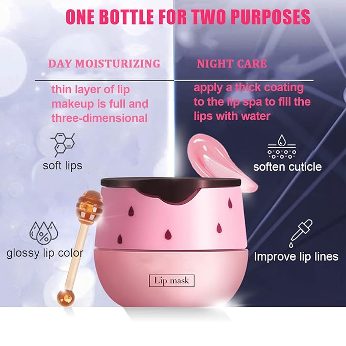 2 Pack Strawberry Lip Mask Strawberry Lip Balm Pot Propolis Moisturizing Hydrating Lip Sleeping Mask Prevention Dry and Cracked Lip Scrubs Exfoliator (2-Strawberry)-Velvo Beauty