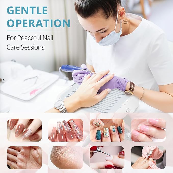 LIONVISON Nail Dust Collector For Salons: Manicure Pedicure Tool for Beginners DIY Nail Tech - Reusable Filter Fan Dust Suction Machine For Home-Velvo Beauty