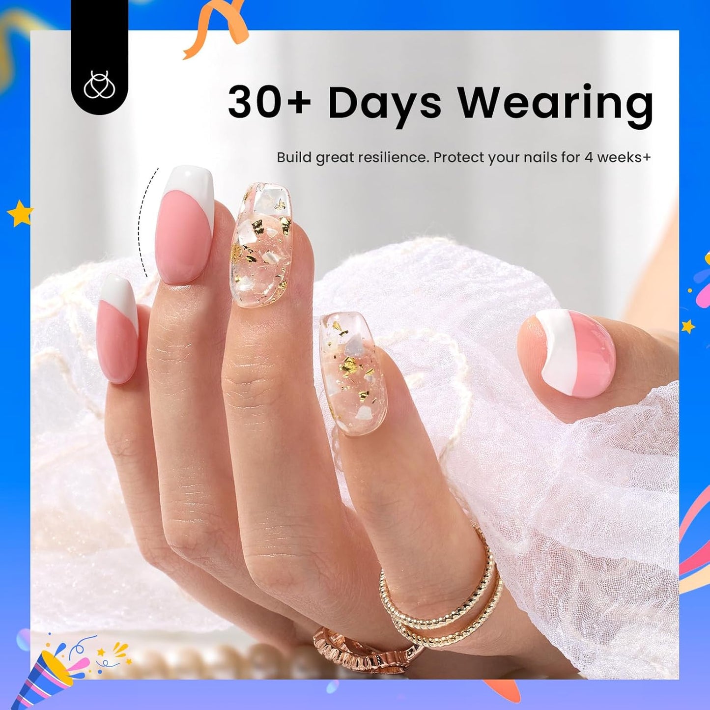 beetles Gel Polish 5 In 1 Nail Glue and Builder Nail Gel 7 in 1 Builder Strengthener Gel Clear Building Gel Hard Gel for Nails Builder Extension, Uv LED Lamp Nail Gel Gift for Women-Velvo Beauty