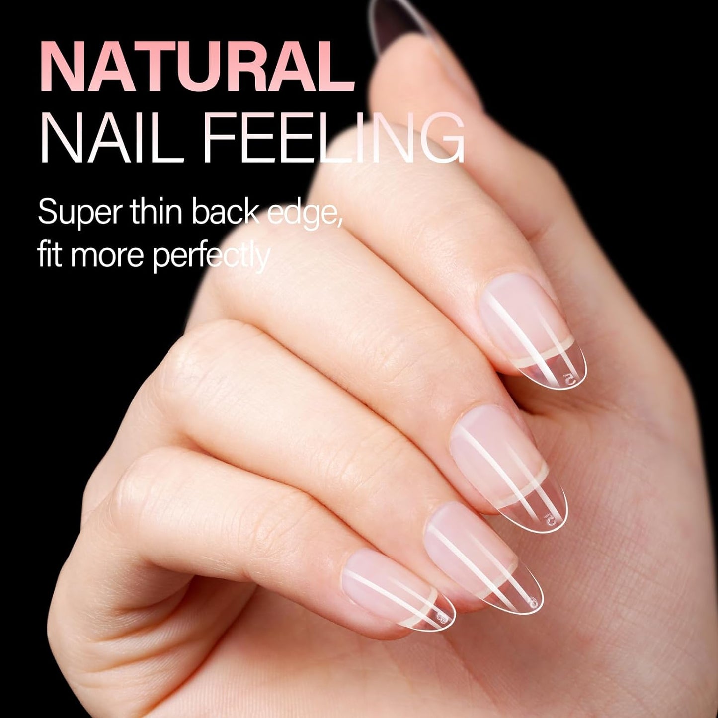 AILLSA Short Oval Nail Tips Full Cover Clear Gelly Nails Tip Half Matte Acrylic Tips Pre-Filed Fake Press on Nail Tips for Extension Home DIY Salon Manicure 216PCS 12 Sizes-Velvo Beauty