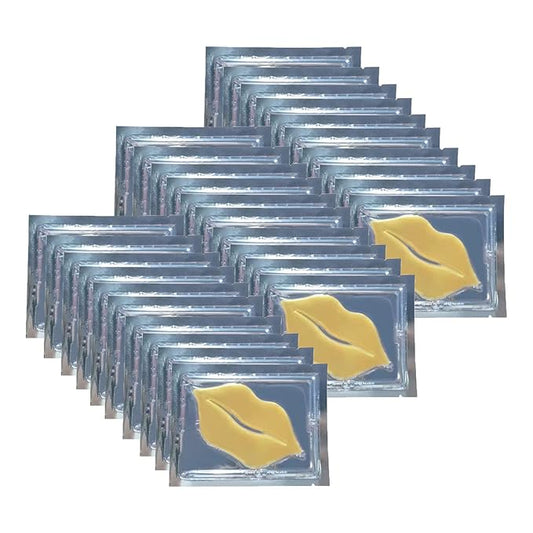 30 pieces of Moisturizing Collagen Crystal Lip Mask - Anti-Ageing & Anti Chapped, Reduce lip Wrinkles, Fade Lip Color, Make Skin Smooth And Firm Collagen Lip Pieces (Gold-Lip Mask) …-Velvo Beauty