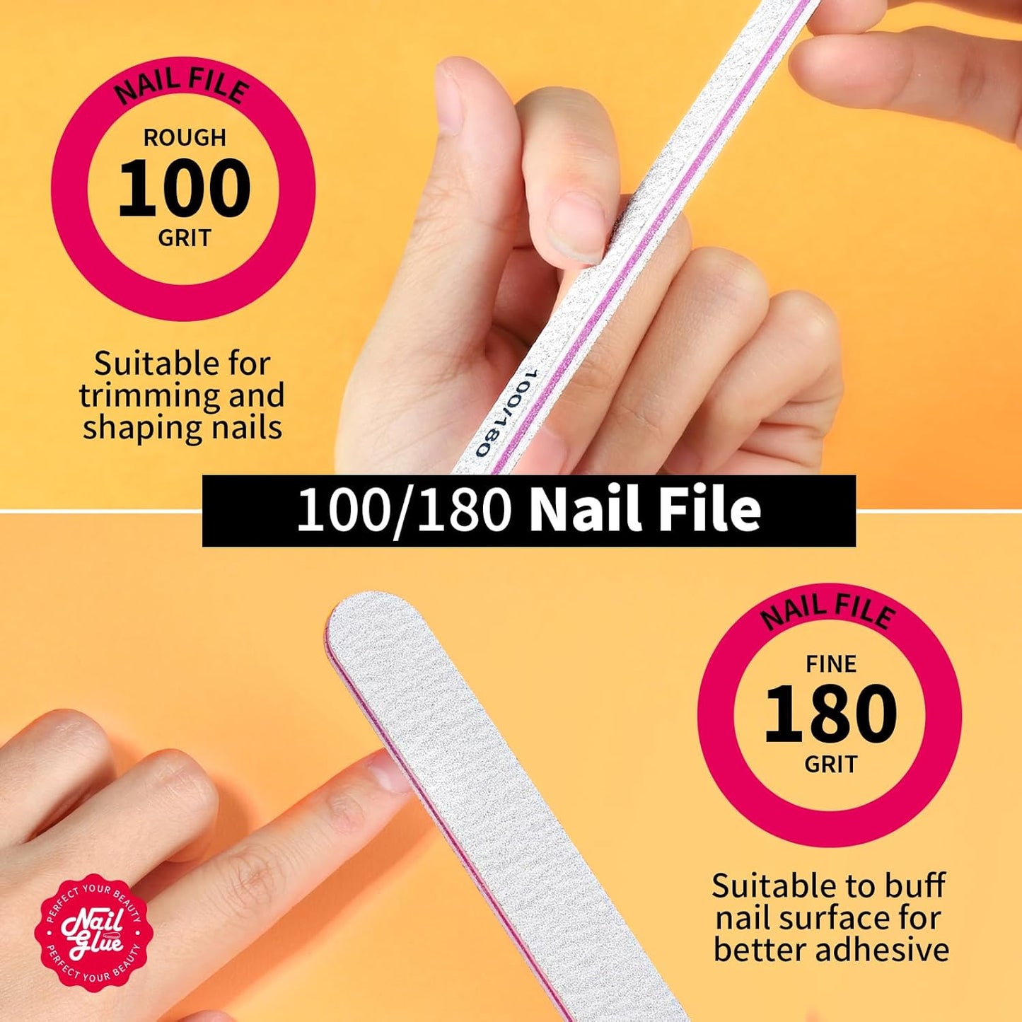 Teenitor Pink Nail Glue, 10 Pack Brush On, Strong for Press Ons & Acrylic Nails, Water Resistant, Fast Drying, No Lamp Needed-Velvo Beauty
