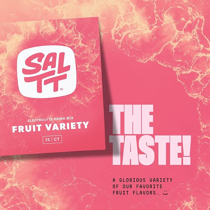 Keto Chow SALTT Electrolytes Powder Packets, Fruit Variety Pack (15 Packets) - Magnesium, Potassium, Sodium, Trace Minerals - Vegan & Gluten Free - Travel Essentials - Made in USA-Velvo Beauty