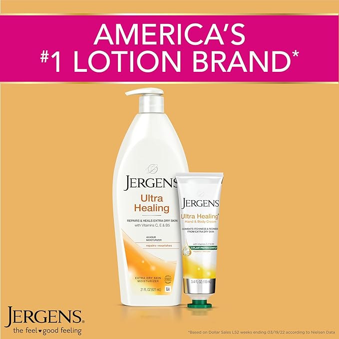 Jergens Ultra Healing Dry Skin Moisturizer, Travel Size Body and Hand Lotion, 1 Oz (Pack of 24)-Velvo Beauty