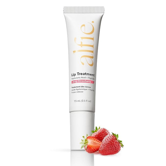 Alfie Hyaluronic Acid Lip Booster -Strawberry Flavor -15ml/0.5 Fl. Oz -Peptide Lip Treatment -Lip Plumper & Filler -Lip Serum & Moisturizer -Lip Volume Hydrating Treatment -Vegan Friendly, Non-Toxic-Velvo Beauty