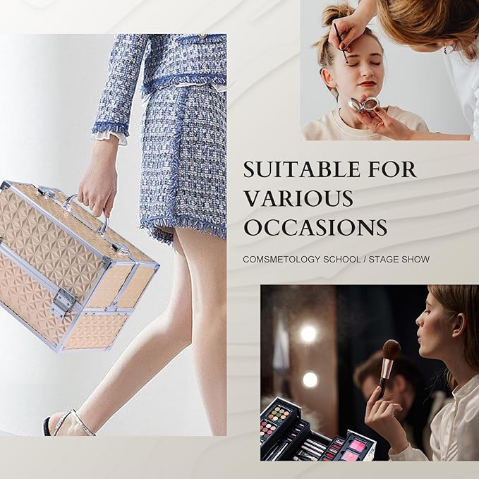 Color Nymph Professional Makeup Kits For Girls, Teenage Girls Makeup Kit with Storage Case Make Up Kit For Women Cosmetics Full Kit, Individual Packing Eyeshadow Blush Lipstick Mascara etc -Gold-Velvo Beauty