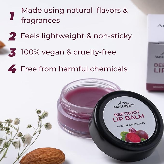 Beetroot Lip Balm For Women & Men | For Dark Lips, Lip Lightening, Dry & Chapped Lips | Makes Soft & Glossy Lips-Velvo Beauty