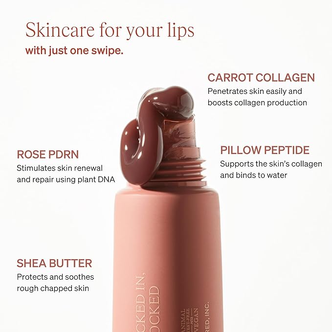 LipLock Jelly Serum for Dry Lips, Long-Lasting, Hydrating, Plumping, Glossy Mask with Rose PDRN, Carrot Collagen, Pillow Peptide, Moisturizing Tinted Lip Balm. (Pink Flan)-Velvo Beauty
