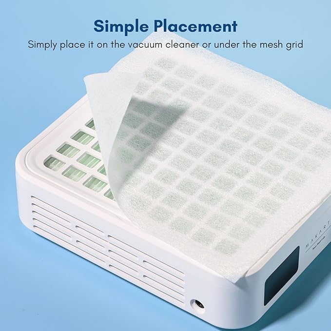 Makartt Nail Dust Collector Filter Paper – 100 Sheets Disposable Nail Dust Filters for Nail Dust Collector Machines, Nail Vacuum Dust Collector Nail Salon Supplies & Accessories White-Velvo Beauty