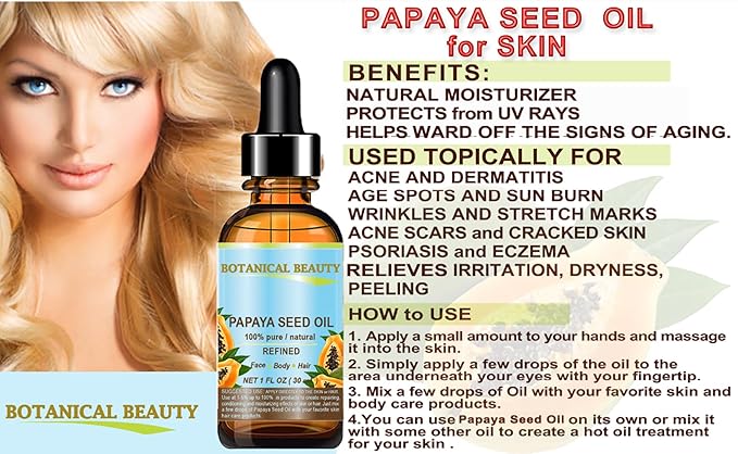 PAPAYA SEED OIL. 100% Pure / Natural / Undiluted /Refined Cold Pressed Carrier Oil. 0.5 Fl.oz.- 15 ml. For Skin, Hair And Lip Care.-Velvo Beauty