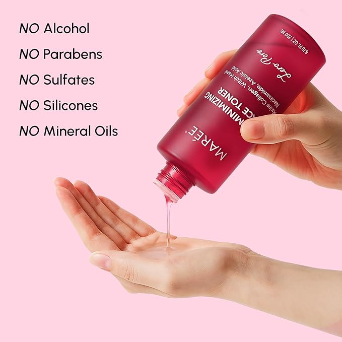 MAREE Pore Minimizer for Face Toner – Oil Control Facial Toner with Niacinamide, Witch Hazel & Marine Collagen – Gentle Exfoliating Face Toner for Women – Oily, Normal, Sensitive Skin – Tonico Facial-Velvo Beauty