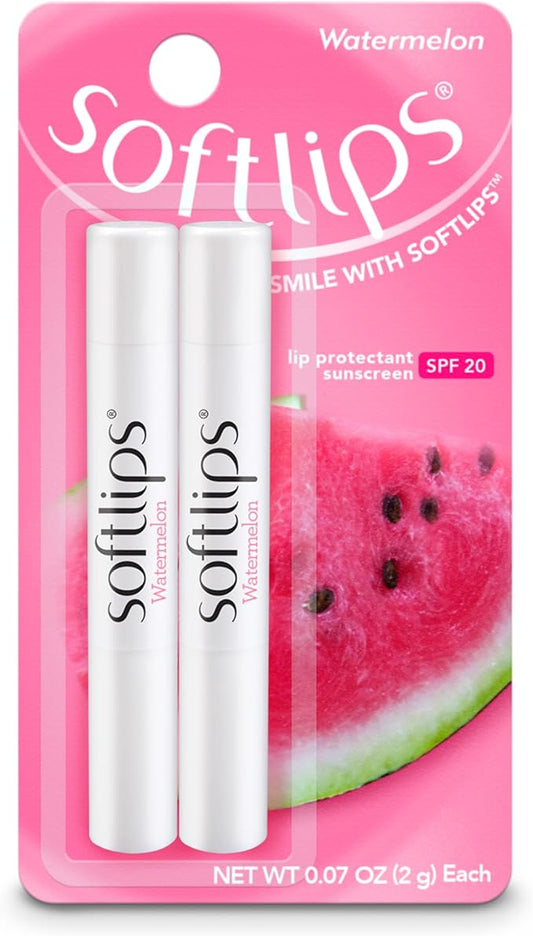 Softlips Watermelon Lip Balm 2-Pack with SPF 20 - Juicy Hydration for Smooth, Protected Lips-Velvo Beauty