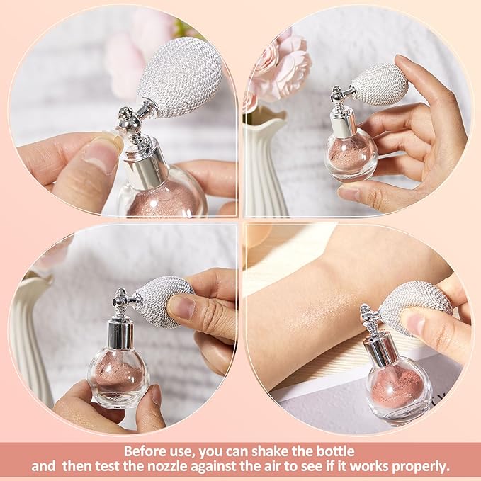 3 Pcs Glitter Spray for Hair and Body, Highlighter Shimmering Spray Powder High Gloss Body Glitter Spray Sparkle Powder for Face Body Cosmetic, Champagne, Pearl White, Bronze Color-Velvo Beauty