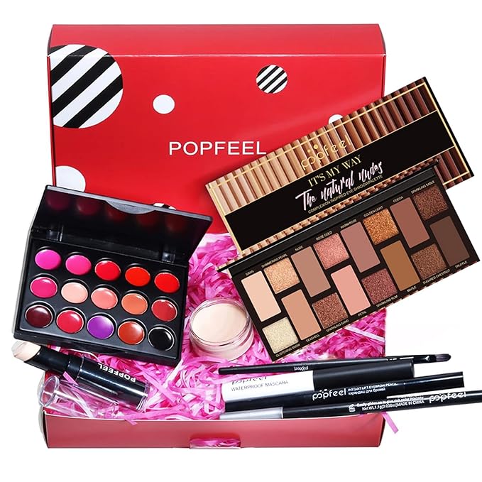 All in One Makeup Kit for Women Full Kit, Kit de Maquillaje para Mujer Included 16 Colors Eyeshadow Palette, Brushes, Mascara, Eyeliner, Lipstick Palette, Contour Stick-Velvo Beauty