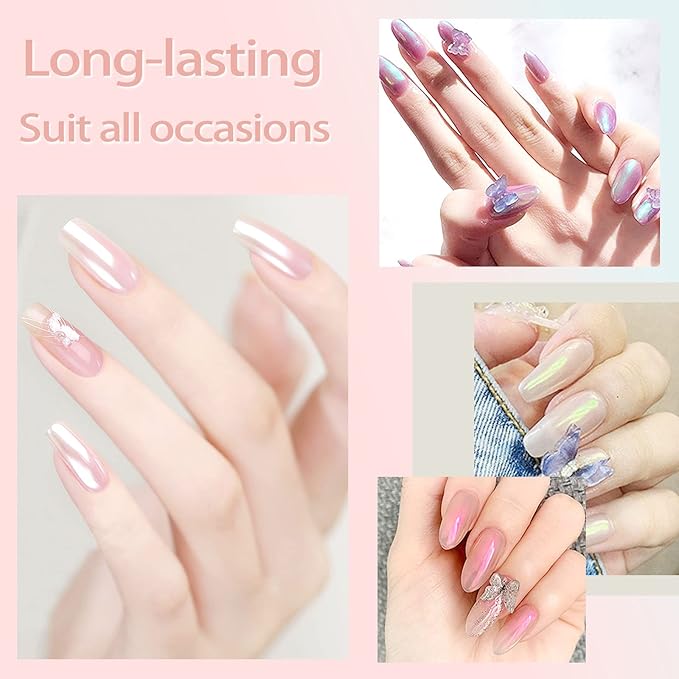 Allstarry Chrome Nail Powder Metallic Mirror Effect Pigment Iridescent Aurora, Mermaid Pearl Glitter Dust Kit for Gel Polish Nail Art Decoration, Resin Craft- Violet Green Emerald-Velvo Beauty